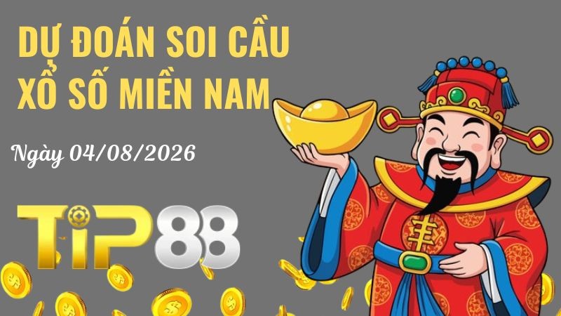 TIP88 Dự Đoán Soi Cầu Xổ Số Miền Nam Ngày 04/08/2026 - Dự Đoán Con Lô Chuẩn Nhất